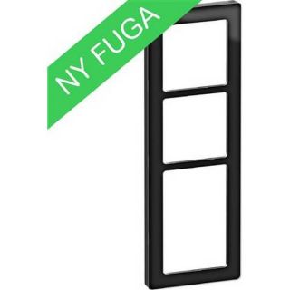 LK Fuga pure ramme glas 3½ modul sort