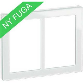 LK Fuga pure ramme glas 2x1½ modul hvid