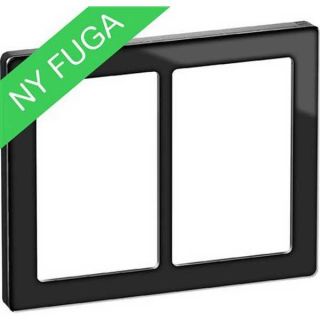 LK Fuga pure ramme glas 2x1½ modul sort