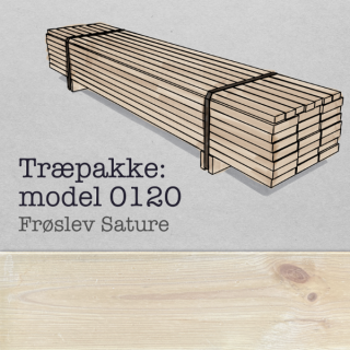 Arki kit træpakke til sidebord model 0120 Sature fyr