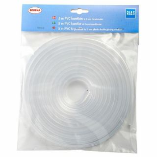 Kantliste i klar PVC t/3 mm forsatsruder, 5 mtr