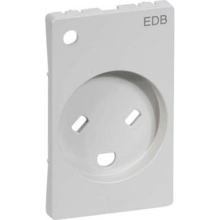 LK Fuga afdækning til EDB stikkontakt med lampe, 1½ modul i lysegrå