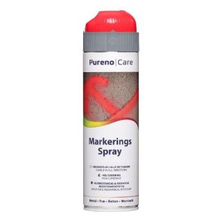 Pureno Markeringsspray til metal/træ/beton/murværk, rød 500 ml