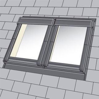 VELUX tvillinginddækning pakke EBL CK02 4021B t/fladt tagmateriale 55x78 cm