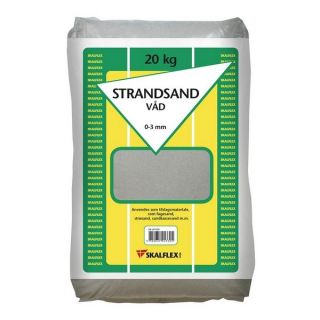 Skalflex strandsand våd 0-3 mm 20 kg/stk, 50 stk/palle